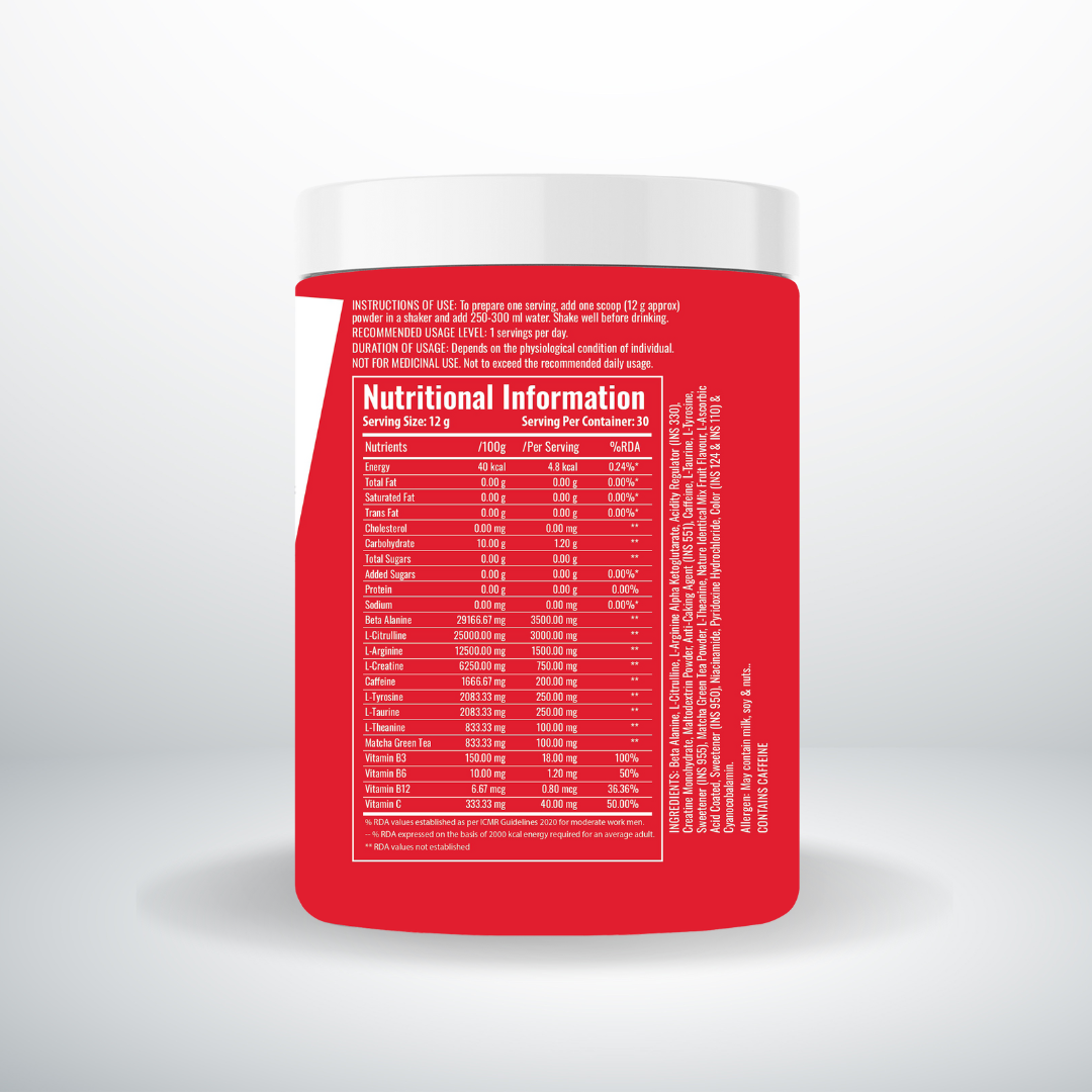 Fitbuy PreFit Pre Workout Fruit Punch 360g