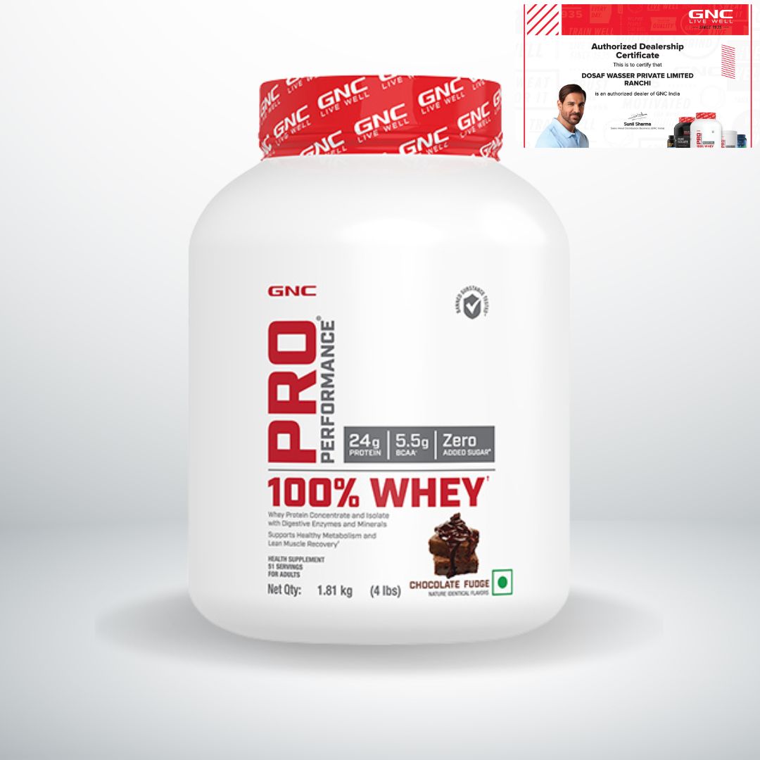 GNC PP Whey Protein Powder Chocolate Fudge 4 lbs