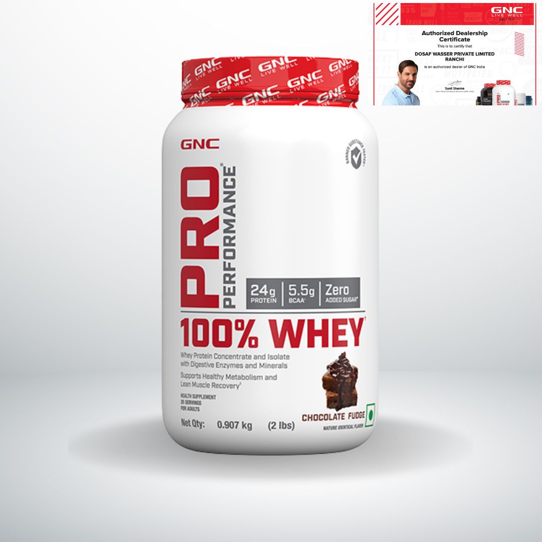GNC PP Whey Protein Powder Chocolate Fudge 2 lbs