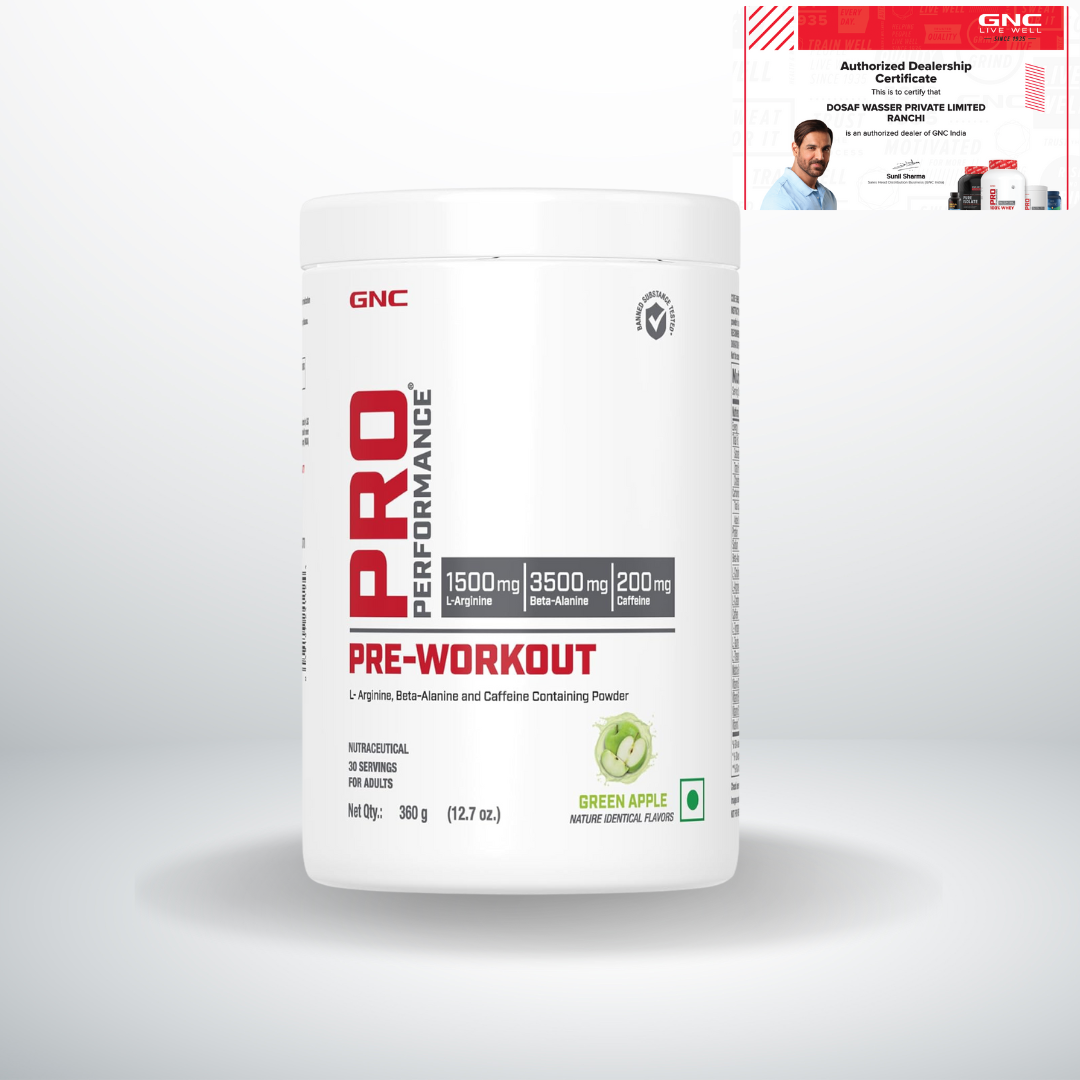 GNC Pro Performance Pre-Workout Green Apple 360gm