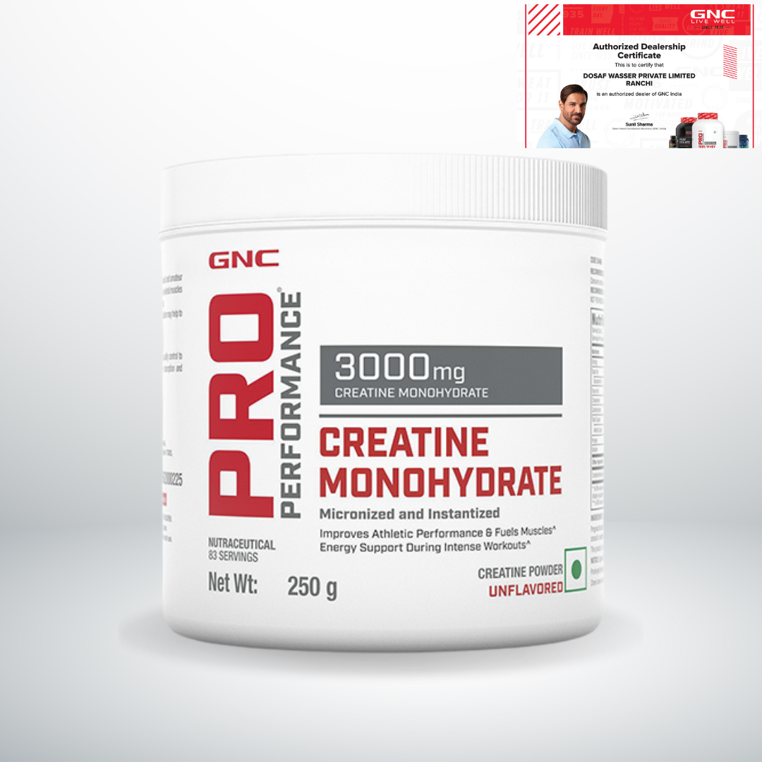 GNC Pro Performance Pure Micronized Creatine Monohydrate  Unflavoured  250 gm