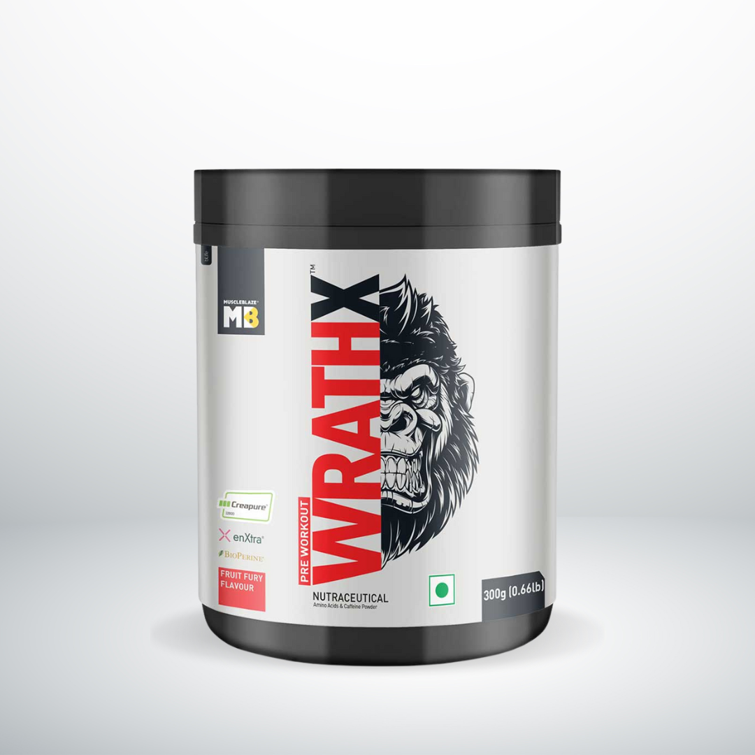 MuscleBlaze Pre Workout WrathX, Fruit Fury 340g