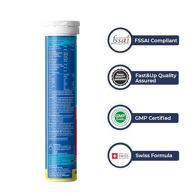 Fast & Up Man Extend Testofen Fenugreek Nitric Oxide Booster Pack of 20 Effervescent (Cola Flavour)