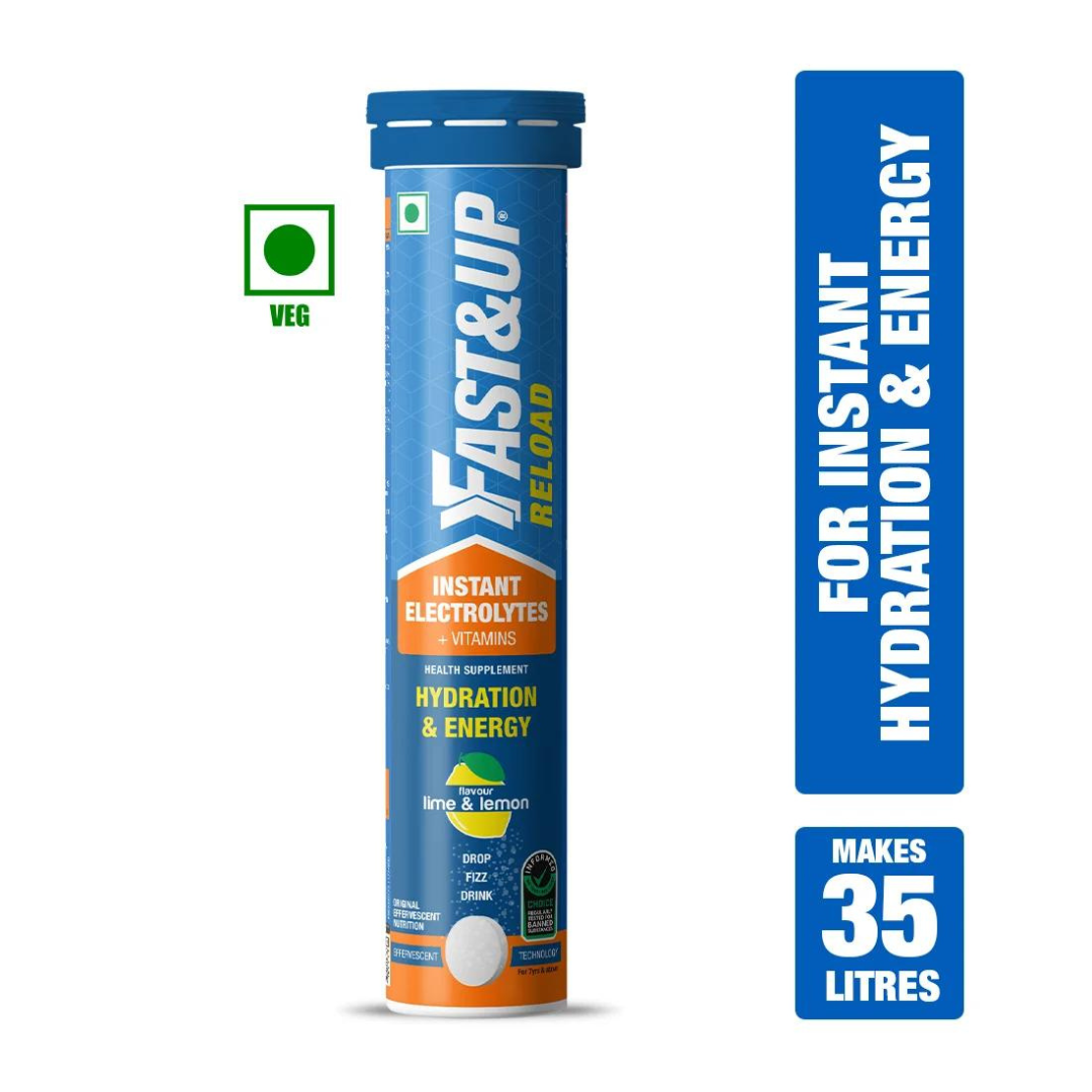 FAST & UP RELOAD - Low Sugar Energy Drink ( Lime & Lemon Pack Of - 6)