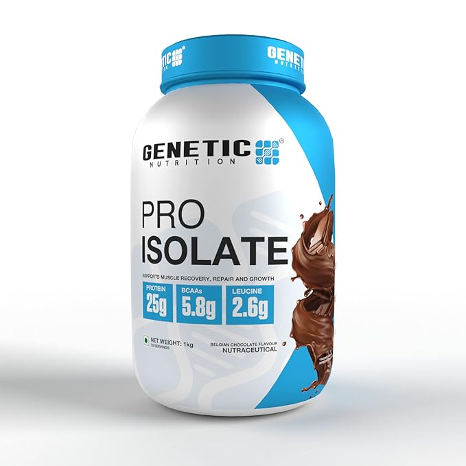 Genetic Nutrition Pro-Isolate Whey Protein Supplement  Belgian Chocolate ,1kg