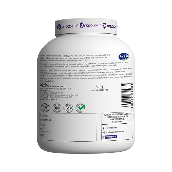 ProQuest Power Whey Protein Digezyme for Fast & Easy Digestion Milk Chocolate, 2 KG