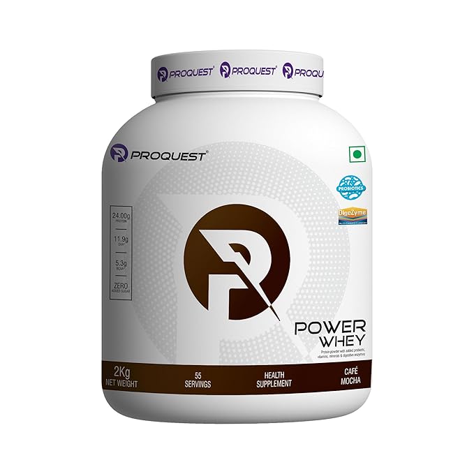ProQuest Power Whey Protein Digezyme for Fast & Easy Digestion Cafe Mocha, 2 KG