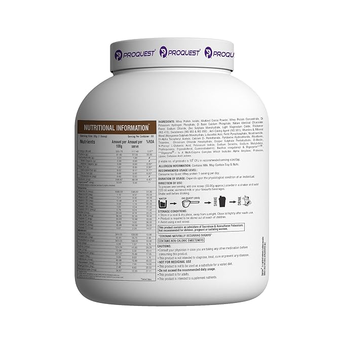 ProQuest Iso Quest Whey Protein Isolate Faster Muscle Support & Recovery (Milk Chocolate, 2KG)