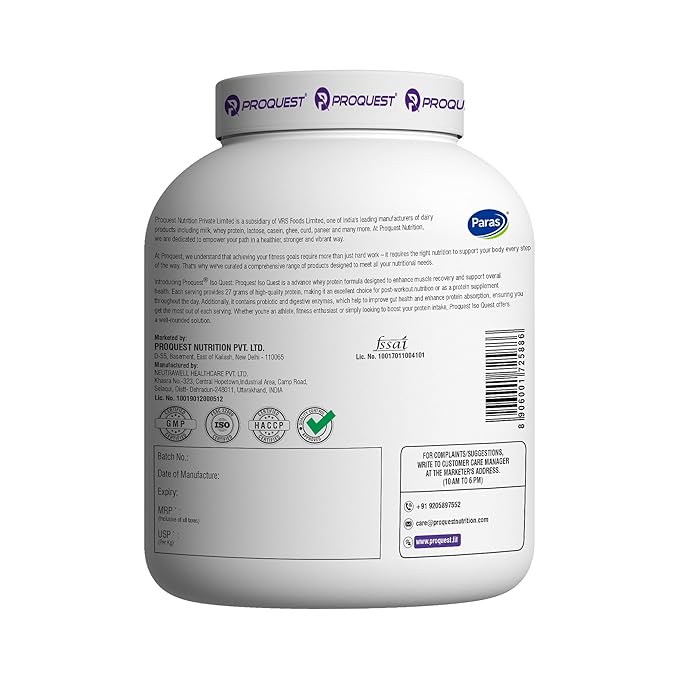 ProQuest Iso Quest Whey Protein Isolate Faster Muscle Support & Recovery (Milk Chocolate, 2KG)