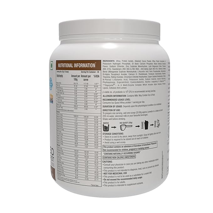 ProQuest Iso Quest Whey Protein Isolate Faster Muscle Support & Recovery (Milk Chocolate, 1KG)