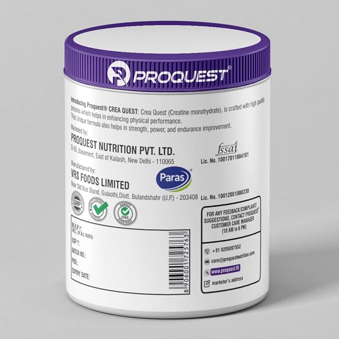 Proquest CreaQuest - Pure Micronized Creatine Monohydrate Enhanced Muscle Strength & Power (90G)