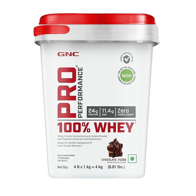 GNC Pro Performance Whey Protein Powder  Chocolate Fudge 4kg