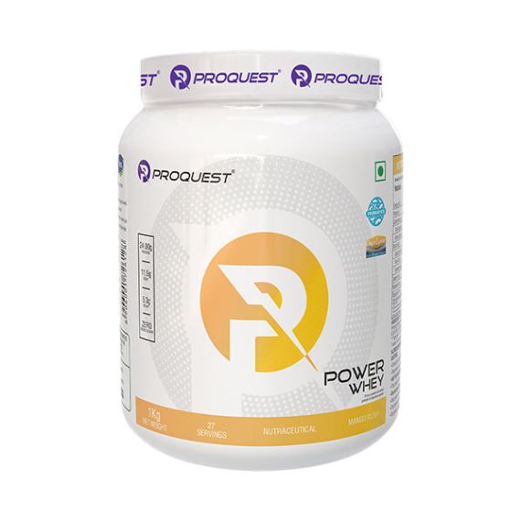 ProQuest Power Whey Protein Digezyme for Fast & Easy Digestion Mango Rush 1kg
