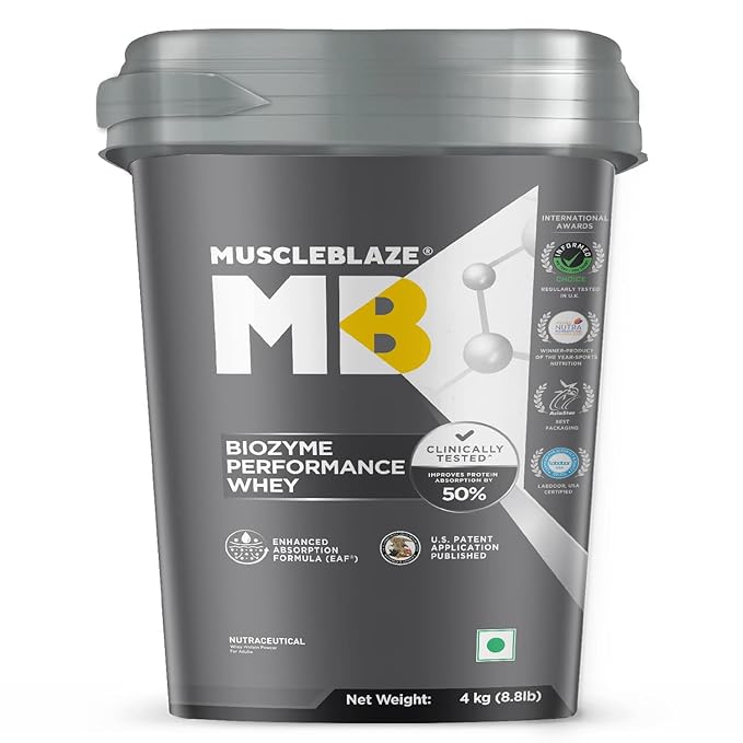 MuscleBlaze Biozyme Performance Whey Protein Rich Chocolate 4kg