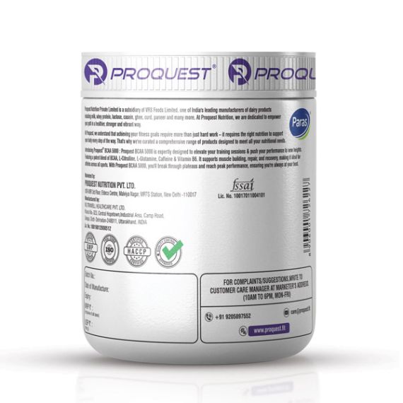 Proquest Nutrition BCAA 5000 with Caffeine & amp Vitamin B6 Lemon Zest 240g