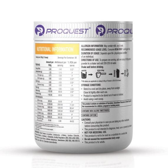 Proquest Nutrition BCAA 5000 with Caffeine & amp Vitamin B6 Orange Oasis 240g