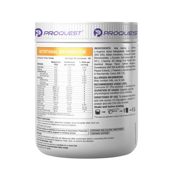 Proquest Nutrition Q7 Pre-Workout Mango Rush 300g