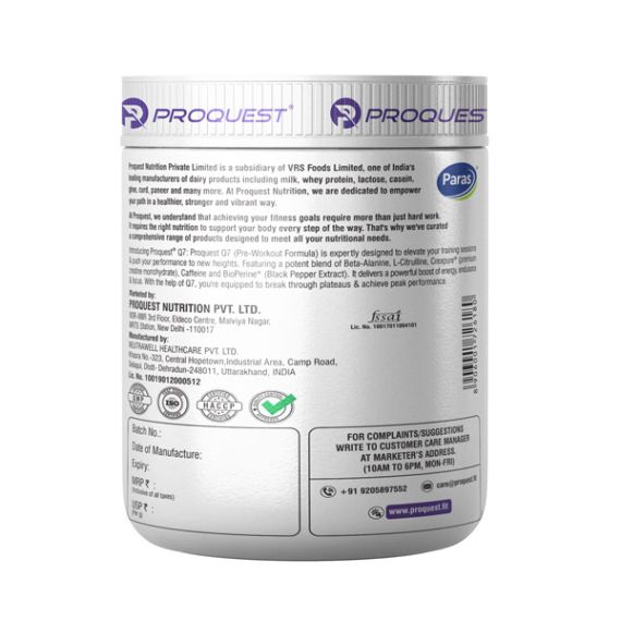Proquest Nutrition Q7 Pre-Workout Mango Rush 300g